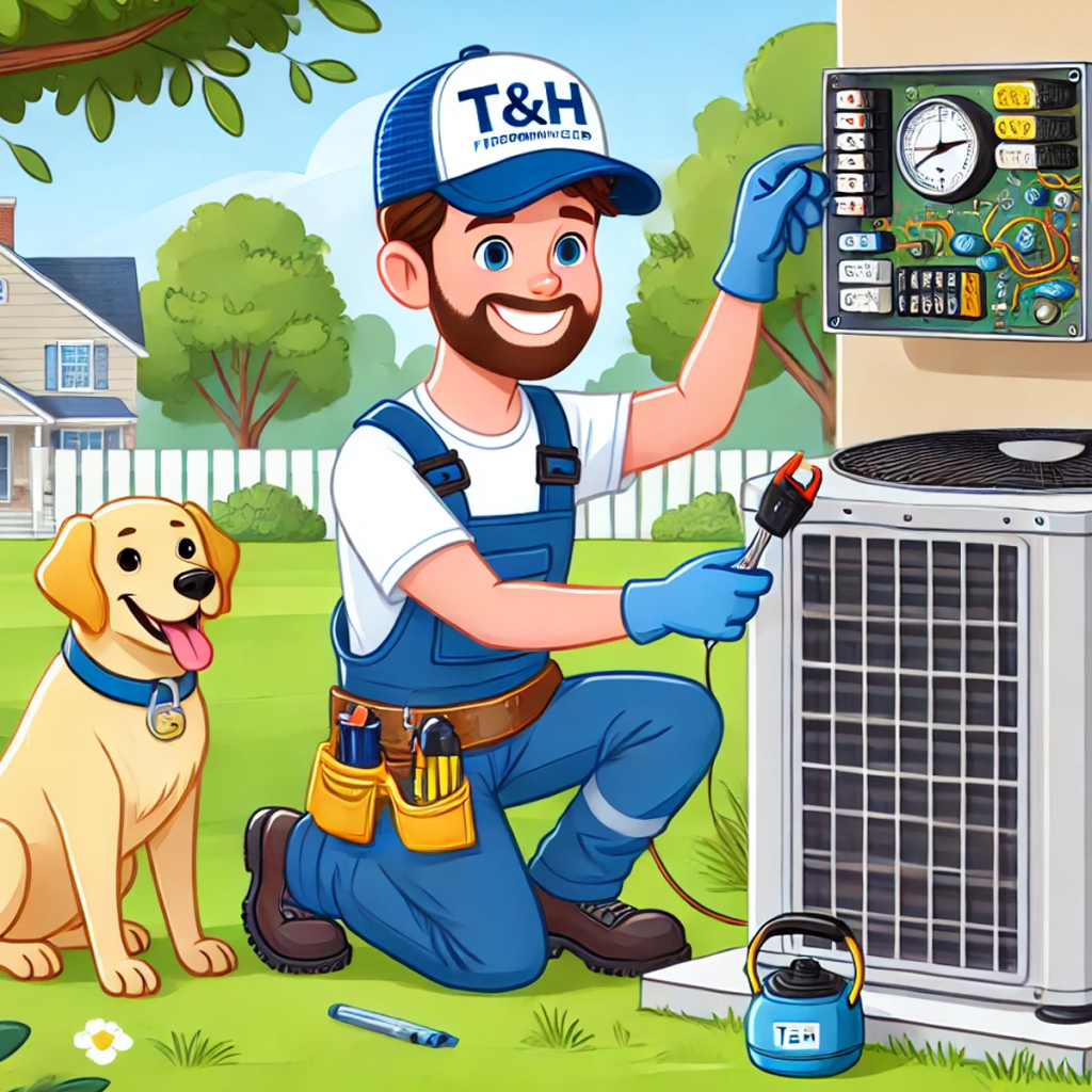 T&H AC Repair with a dog