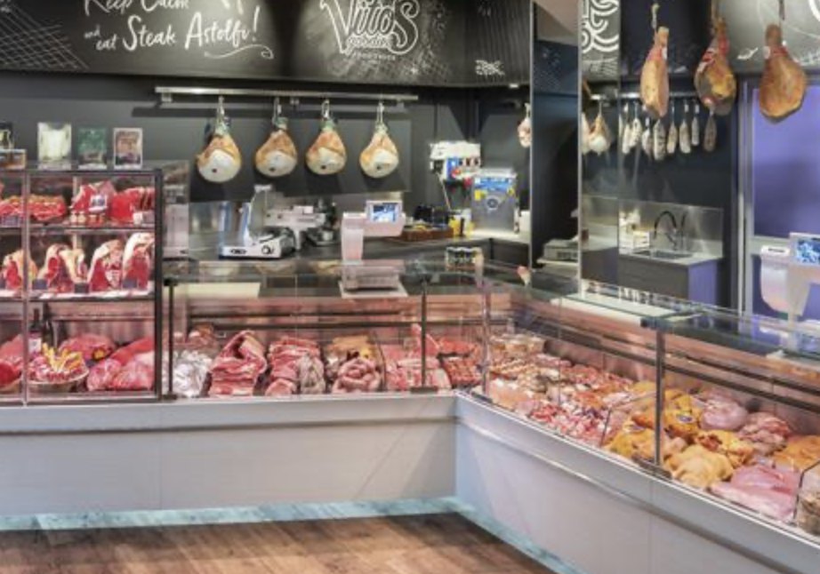 Service deli meat case