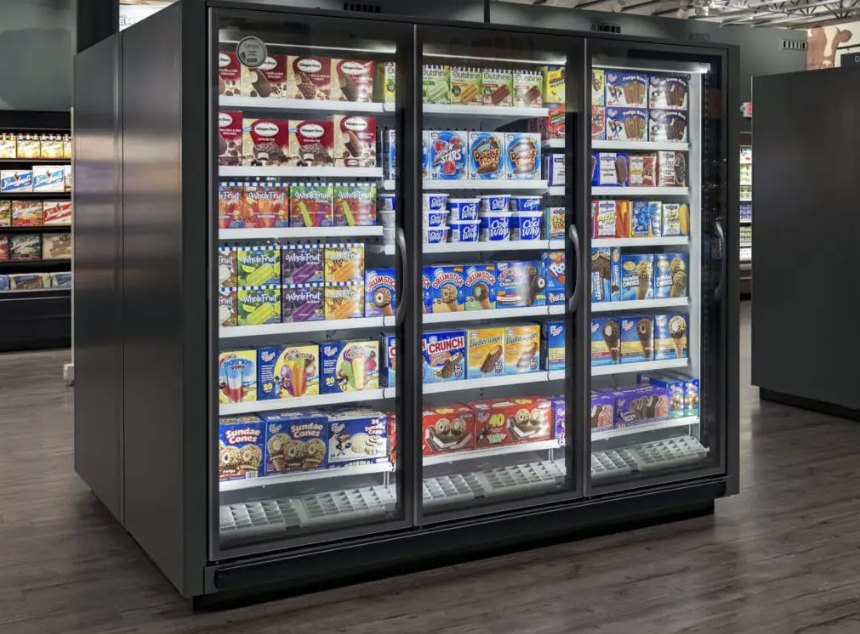 Glass-door reach-in cooler