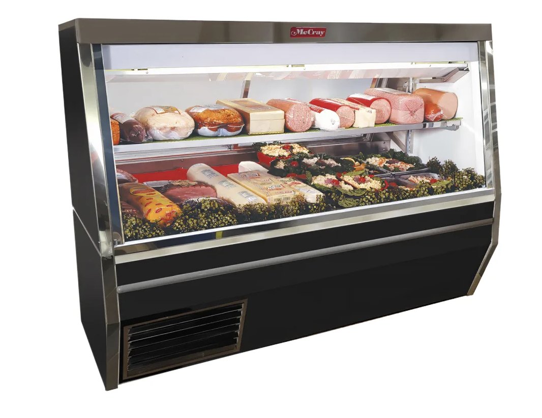 Full-service butcher deli meat display case